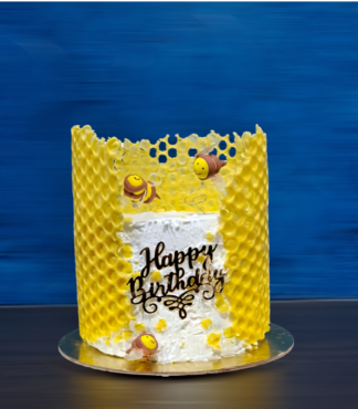 Honey bee theme cake